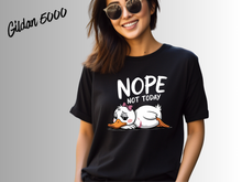 Load image into Gallery viewer, Nope Not Today Goose Shirt | Funny Goose Tee | Silly Animal Graphic Shirt | Introvert Mood T-Shirt | | Funny Meme Bird Gift