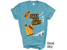 Load image into Gallery viewer, Jazz Night Party Shirt, Jazz Gift, Jazz T-shirt, Jazz Fest Shirt, Jazz Music, Jazz Musician, Jazz Player Gift, Saxophone Gift,