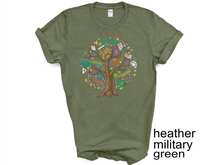 Load image into Gallery viewer, Education tree T-shirt. Teachers appreciation gifts. Teaching.