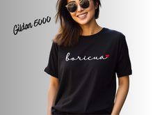 Load image into Gallery viewer, Boricua Shirt with Heart, Puerto Rican Pride T-Shirt, Boricua Woman Tee, Puerto Rico Gift for Her, Latina Shirt
