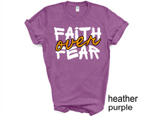 Load image into Gallery viewer, Faith Over Fear Graphic Tee | Print Graphic tshirt | Christian apparel | Christian Tshirt | Graphic Christian tee
