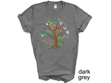 Load image into Gallery viewer, Education tree T-shirt. Teachers appreciation gifts. Teaching.