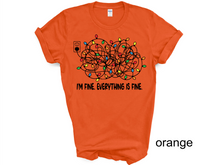 Load image into Gallery viewer, I'm Fine Everything Is Fine T-shirt, Christmas Lights Sweatshirt Christmas T-shirt, Sweatshirts Women, Christmas UNISEX
