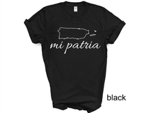 Load image into Gallery viewer, Puerto Rico Mi Patia T-shirt, Camiseta de Puerto Rico, Mi patria, Mi orgullo, Mi tierra shirt, La Isla del Encanto tshirt, Boricua tshirt