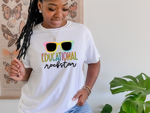 Load image into Gallery viewer, Educational Rock Star T-shirt. Teachers appreciation gifts. Teaching.