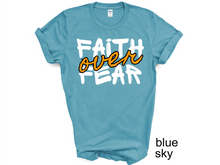 Load image into Gallery viewer, Faith Over Fear Graphic Tee | Print Graphic tshirt | Christian apparel | Christian Tshirt | Graphic Christian tee