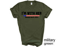 Load image into Gallery viewer, Kamala Harris I’M WITH HER T-shirt, Let's Finish the Job 2024, Vote Democrat,