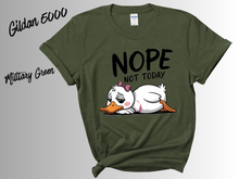 Load image into Gallery viewer, Nope Not Today Goose Shirt | Funny Goose Tee | Silly Animal Graphic Shirt | Introvert Mood T-Shirt | | Funny Meme Bird Gift