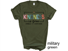 Load image into Gallery viewer, Kindness is Free Sprinkle it T-shirt, Positive, Be Kind, Positive Saying, Cute Women.