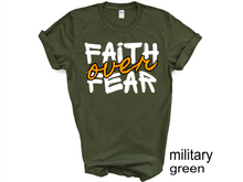 Load image into Gallery viewer, Faith Over Fear Graphic Tee | Print Graphic tshirt | Christian apparel | Christian Tshirt | Graphic Christian tee