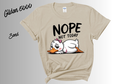 Load image into Gallery viewer, Nope Not Today Goose Shirt | Funny Goose Tee | Silly Animal Graphic Shirt | Introvert Mood T-Shirt | | Funny Meme Bird Gift