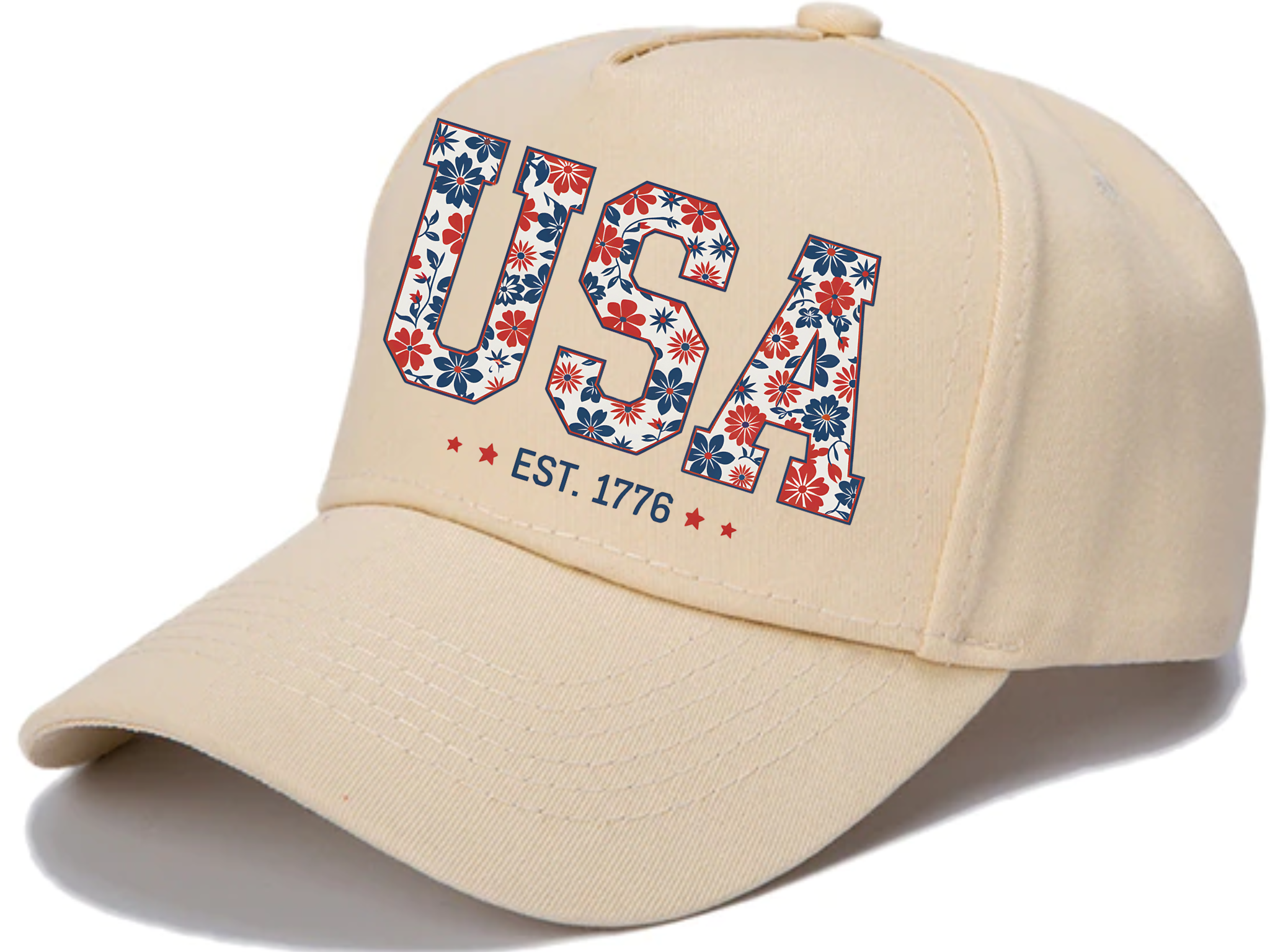 Floral USA Hat, America Hat, Fourth of July hat, 4th of July  display picture 3