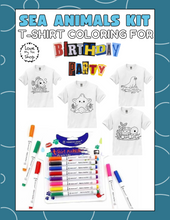 Load image into Gallery viewer, Kids Sea Coloring Shirt, Coloring T-shirt with markers, Kids paint your own shirt