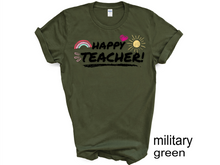 Load image into Gallery viewer, Happy Teacher Shirt, Gift for Teacher, Funny Teacher Shirt, Friyay Teacher Shirt, Teacher Team Tee
