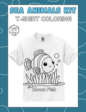 Load image into Gallery viewer, Kids Sea Coloring Shirt, Coloring T-shirt with markers, Kids paint your own shirt