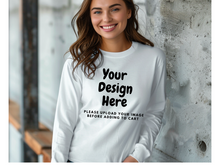 Load image into Gallery viewer, Custom Long-Sleeve T-Shirt, Family trip, Business. Just upload your image.