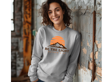 Load image into Gallery viewer, Be The Light Mathew 5 14 Sunburst Vintage Bible Verse Christian Long Sleeve Shirt, Boho Shirt, Sun Shirt, Inspirational Gift