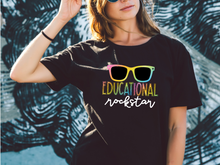 Load image into Gallery viewer, Educational Rock Star T-shirt. Teachers appreciation gifts. Teaching.
