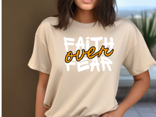 Load image into Gallery viewer, Faith Over Fear Graphic Tee | Print Graphic tshirt | Christian apparel | Christian Tshirt | Graphic Christian tee