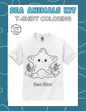 Load image into Gallery viewer, Kids Sea Coloring Shirt, Coloring T-shirt with markers, Kids paint your own shirt