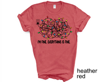 Load image into Gallery viewer, I'm Fine Everything Is Fine T-shirt, Christmas Lights Sweatshirt Christmas T-shirt, Sweatshirts Women, Christmas UNISEX