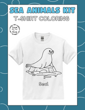 Load image into Gallery viewer, Kids Sea Coloring Shirt, Coloring T-shirt with markers, Kids paint your own shirt