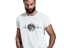 Load image into Gallery viewer, Moon Heartbeat Shirt, Celestial Heartbeat T-Shirt, Moon Lover Tee, Cosmic Graphic Shirt, Astronomy Shirt, Boho Moon Tee, Spiritual Aesthetic Shirt