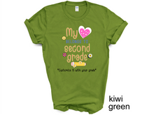 Load image into Gallery viewer, Teacher My Love Belongs to second grade T-Shirt, Gift for Teacher, Funny Teacher Shirt, Friyay Teacher Shirt, Teacher Team Tee