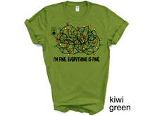 Load image into Gallery viewer, I'm Fine Everything Is Fine T-shirt, Christmas Lights Sweatshirt Christmas T-shirt, Sweatshirts Women, Christmas UNISEX