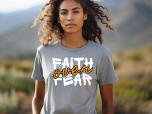 Load image into Gallery viewer, Faith Over Fear Graphic Tee | Print Graphic tshirt | Christian apparel | Christian Tshirt | Graphic Christian tee