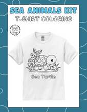 Load image into Gallery viewer, Kids Sea Coloring Shirt, Coloring T-shirt with markers, Kids paint your own shirt