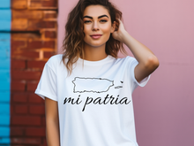 Load image into Gallery viewer, Puerto Rico Mi Patia T-shirt, Camiseta de Puerto Rico, Mi patria, Mi orgullo, Mi tierra shirt, La Isla del Encanto tshirt, Boricua tshirt