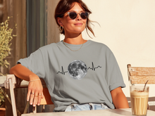 Load image into Gallery viewer, Moon Heartbeat Shirt, Celestial Heartbeat T-Shirt, Moon Lover Tee, Cosmic Graphic Shirt, Astronomy Shirt, Boho Moon Tee, Spiritual Aesthetic Shirt