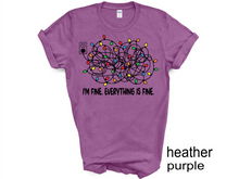 Load image into Gallery viewer, I'm Fine Everything Is Fine T-shirt, Christmas Lights Sweatshirt Christmas T-shirt, Sweatshirts Women, Christmas UNISEX