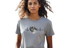 Load image into Gallery viewer, Moon Heartbeat Shirt, Celestial Heartbeat T-Shirt, Moon Lover Tee, Cosmic Graphic Shirt, Astronomy Shirt, Boho Moon Tee, Spiritual Aesthetic Shirt