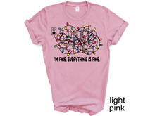 Load image into Gallery viewer, I'm Fine Everything Is Fine T-shirt, Christmas Lights Sweatshirt Christmas T-shirt, Sweatshirts Women, Christmas UNISEX