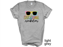 Load image into Gallery viewer, Educational Rock Star T-shirt. Teachers appreciation gifts. Teaching.