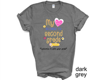 Load image into Gallery viewer, Teacher My Love Belongs to second grade T-Shirt, Gift for Teacher, Funny Teacher Shirt, Friyay Teacher Shirt, Teacher Team Tee