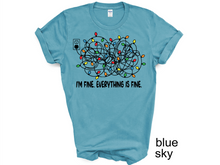 Load image into Gallery viewer, I'm Fine Everything Is Fine T-shirt, Christmas Lights Sweatshirt Christmas T-shirt, Sweatshirts Women, Christmas UNISEX
