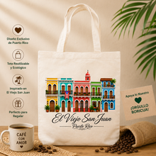 Load image into Gallery viewer, Puerto Rico Coffee Gift Set, 14oz Café Lareño with El Viejo San Juan Tote Bag, Small Canvas Tote Gift, Boricua Gift, Puerto Rican Coffee Lover