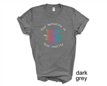Load image into Gallery viewer, YOUR MENTALITY IS YOUR REALITY T-Shirt, Positive Vibes tshirt