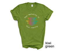 Load image into Gallery viewer, YOUR MENTALITY IS YOUR REALITY T-Shirt, Positive Vibes tshirt