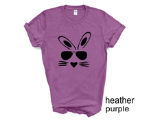 Load image into Gallery viewer, Bunny Face Easter tshirt, Easter Bunny tshirt, Easter Egg Hunt tshirt, Easter youth and adult tshirts,