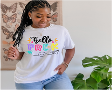 Load image into Gallery viewer, Hello Pre-K tshirt, Back to School tshirt, Teacher's tshirt, Pre K tshirt, Back to School tshirt,