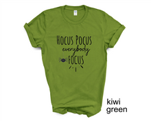 Load image into Gallery viewer, Hocus Pocus Everybody Focus Teacher's tshirt, Halloween gifts, Teacher's shirts.