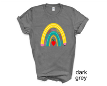 Load image into Gallery viewer, Personalized Teacher tshirt, Teacher Rainbow shirt, Paperclips, School Life, Teacher Life, Teacher gifts, Unisex tshirts