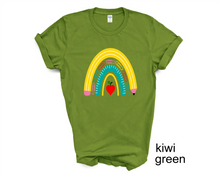 Load image into Gallery viewer, Personalized Teacher tshirt, Teacher Rainbow shirt, Paperclips, School Life, Teacher Life, Teacher gifts, Unisex tshirts
