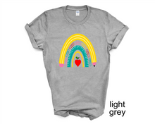 Load image into Gallery viewer, Personalized Teacher tshirt, Teacher Rainbow shirt, Paperclips, School Life, Teacher Life, Teacher gifts, Unisex tshirts