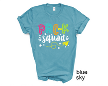 Load image into Gallery viewer, Pre K Squad tshirt, Teacher's tshirts, Teacher's Gifts, Back to School tshirts, Preschool tshirts,