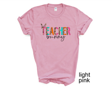 Load image into Gallery viewer, Teacher Bunny tshirt, Easter tshirts, Teacher's Easter tshirts